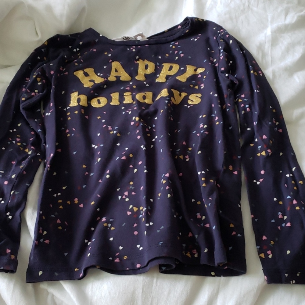 Long sleeve top for girls Happy Holidays